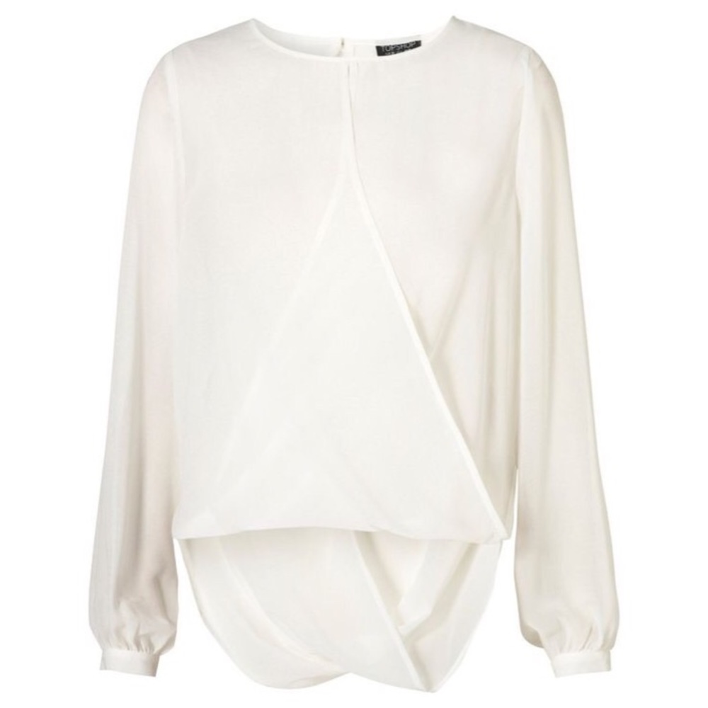 🟡 Topshop Draped Sheer Blouse